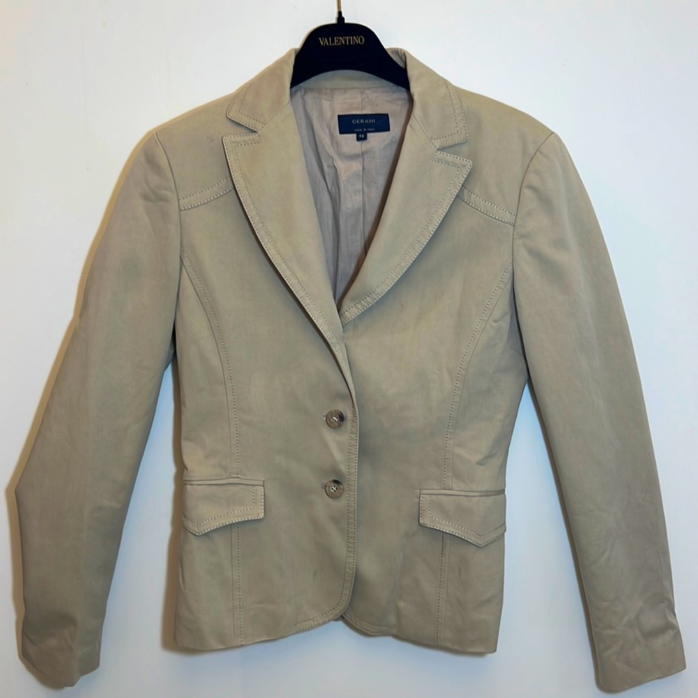 Italian Made Custom Khaki Cotton Jacket
